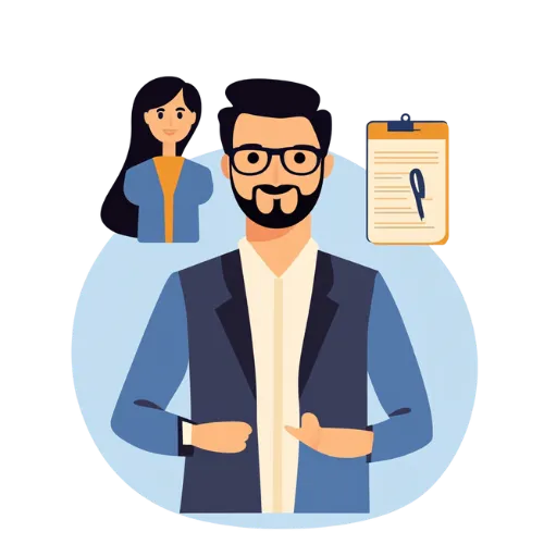 Illustration of Employer of Record services including payroll and compliance management
