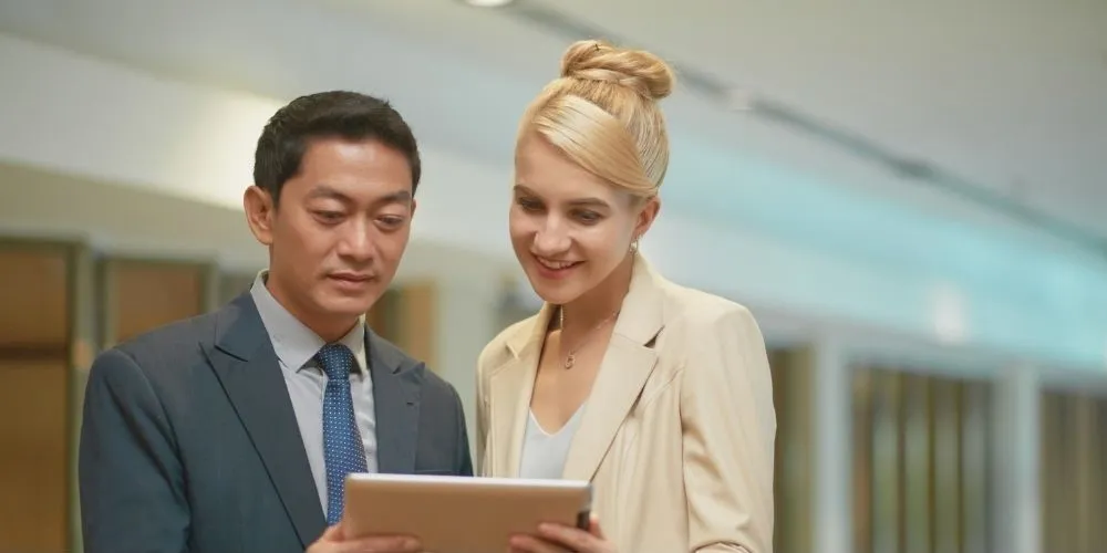 Illustration of professionals providing tailored client service with localized solutions